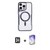 MARSİLYAN™- iPhone 16 Pro Max Kılıf Yadigar Klasik Özel Seri - Siyah Bilvis 5in1 3D Magic Cam Ekran Koruyucu + PVD Metal Kamera Lens - SH