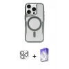 MARSİLYAN™- iPhone 16 Pro Max Kılıf Yadigar Klasik Özel Seri - Siyah Bilvis 5in1 3D Magic Cam Ekran Koruyucu + Pers Alüminyum Kamera Lens - GS