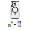 MARSİLYAN™- iPhone 16 Pro Max Kılıf Yadigar Klasik Özel Seri - Siyah Bilvis 5in1 3D Magic Cam Ekran Koruyucu + Raze Metal Kamera Lens - CLTM