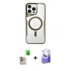 MARSİLYAN™- iPhone 16 Pro Max Kılıf Yadigar Klasik Özel Seri - Siyah Bilvis 5in1 5D Magic Hayalet Cam Ekran Koruyucu + Raze Metal Kamera Lens - NLGY