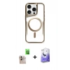 MARSİLYAN™- iPhone 16 Pro Max Kılıf Yadigar Klasik Özel Seri - Siyah Bilvis 5in1 5D Magic Hayalet Cam Ekran Koruyucu + Raze Metal Kamera Lens - NLGY