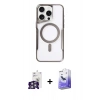 MARSİLYAN™- iPhone 16 Pro Max Kılıf Yadigar Klasik Özel Seri - Siyah Bilvis 5in1 5D Magic Hayalet Cam Ekran Koruyucu + Bilvis Titan Kamera Lens - GS
