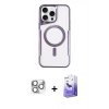 MARSİLYAN™- iPhone 16 Pro Max Kılıf Yadigar Klasik Özel Seri - Siyah Bilvis 5in1 5D Magic Hayalet Cam Ekran Koruyucu + Pers Alüminyum Kamera Lens - GS