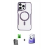 MARSİLYAN™- iPhone 16 Pro Max Kılıf Yadigar Klasik Özel Seri - Siyah Bilvis 5in1 5D Magic Hayalet Cam Ekran Koruyucu + Raze Metal Kamera Lens - SH