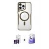 MARSİLYAN™- iPhone 16 Pro Max Kılıf Yadigar Klasik Özel Seri - Siyah Bilvis 5in1 5D Magic Hayalet Cam Ekran Koruyucu + Bilvis Titan Kamera Lens - GS
