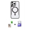 MARSİLYAN™- iPhone 16 Pro Max Kılıf Yadigar Klasik Özel Seri - Siyah Bilvis 5in1 5D Magic Hayalet Cam Ekran Koruyucu + Raze Metal Kamera Lens - NLGY
