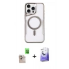 MARSİLYAN™- iPhone 16 Pro Max Kılıf Yadigar Klasik Özel Seri - Siyah Bilvis 5in1 5D Magic Hayalet Cam Ekran Koruyucu + Raze Metal Kamera Lens - NLGY