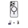 MARSİLYAN™- iPhone 16 Pro Max Kılıf Yadigar Klasik Özel Seri - Siyah Bilvis Hayalet Cam Ekran Koruyucu + Bilvis Titan Kamera Lens - TMGI