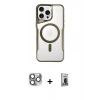 MARSİLYAN™- iPhone 16 Pro Max Kılıf Yadigar Klasik Özel Seri - Siyah Bilvis Hayalet Cam Ekran Koruyucu + Pers Alüminyum Kamera Lens - GI