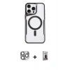 MARSİLYAN™- iPhone 16 Pro Max Kılıf Yadigar Klasik Özel Seri - Siyah Bilvis Hayalet Cam Ekran Koruyucu + Pers Alüminyum Kamera Lens - GI