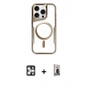 MARSİLYAN™- iPhone 16 Pro Max Kılıf Yadigar Klasik Özel Seri - Siyah Bilvis Hayalet Cam Ekran Koruyucu + PVD Metal Kamera Lens - GS