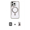 MARSİLYAN™- iPhone 16 Pro Max Kılıf Yadigar Klasik Özel Seri - Siyah Bilvis Hayalet Cam Ekran Koruyucu + PVD Metal Kamera Lens - SH