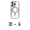 MARSİLYAN™- iPhone 16 Pro Max Kılıf Yadigar Klasik Özel Seri - Siyah Bilvis Hayalet Cam Ekran Koruyucu + PVD Metal Kamera Lens - GS