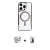 MARSİLYAN™- iPhone 16 Pro Max Kılıf Yadigar Klasik Özel Seri - Siyah Bilvis Hayalet Cam Ekran Koruyucu + Pers Alüminyum Kamera Lens - GS