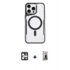 MARSİLYAN™- iPhone 16 Pro Max Kılıf Yadigar Klasik Özel Seri - Siyah Bilvis Hayalet Cam Ekran Koruyucu + PVD Metal Kamera Lens - GS