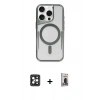 MARSİLYAN™- iPhone 16 Pro Max Kılıf Yadigar Klasik Özel Seri - Siyah Bilvis Hayalet Cam Ekran Koruyucu + PVD Metal Kamera Lens - SH