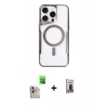 MARSİLYAN™- iPhone 16 Pro Max Kılıf Yadigar Klasik Özel Seri - Siyah Bilvis Hayalet Cam Ekran Koruyucu + Raze Metal Kamera Lens - NLGY