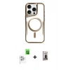 MARSİLYAN™- iPhone 16 Pro Max Kılıf Yadigar Klasik Özel Seri - Siyah Bilvis Hayalet Cam Ekran Koruyucu + Raze Metal Kamera Lens - BZ