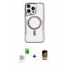 MARSİLYAN™- iPhone 16 Pro Max Kılıf Yadigar Klasik Özel Seri - Siyah Buffer Cam Ekran Koruyucu + Raze Metal Kamera Lens - BZ