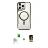 MARSİLYAN™- iPhone 16 Pro Max Kılıf Yadigar Klasik Özel Seri - Siyah Buffer Cam Ekran Koruyucu + Raze Metal Kamera Lens - BZ