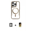 MARSİLYAN™- iPhone 16 Pro Max Kılıf Yadigar Klasik Özel Seri - Siyah Buffer Cam Ekran Koruyucu + PVD Metal Kamera Lens - GS
