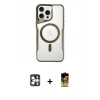 MARSİLYAN™- iPhone 16 Pro Max Kılıf Yadigar Klasik Özel Seri - Siyah Buffer Cam Ekran Koruyucu + PVD Metal Kamera Lens - GS