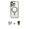 MARSİLYAN™- iPhone 16 Pro Max Kılıf Yadigar Klasik Özel Seri - Siyah Buffer Cam Ekran Koruyucu + Pers Alüminyum Kamera Lens - GS