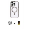 MARSİLYAN™- iPhone 16 Pro Max Kılıf Yadigar Klasik Özel Seri - Siyah Buffer Cam Ekran Koruyucu + Pers Alüminyum Kamera Lens - GS