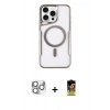 MARSİLYAN™- iPhone 16 Pro Max Kılıf Yadigar Klasik Özel Seri - Siyah Buffer Cam Ekran Koruyucu + Pers Alüminyum Kamera Lens - GS