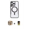 MARSİLYAN™- iPhone 16 Pro Max Kılıf Yadigar Klasik Özel Seri - Siyah Buffer Cam Ekran Koruyucu + Pers Alüminyum Kamera Lens - CLTM