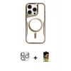 MARSİLYAN™- iPhone 16 Pro Max Kılıf Yadigar Klasik Özel Seri - Siyah Buffer Cam Ekran Koruyucu + Pers Alüminyum Kamera Lens - GS