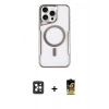 MARSİLYAN™- iPhone 16 Pro Max Kılıf Yadigar Klasik Özel Seri - Siyah Buffer Cam Ekran Koruyucu + PVD Metal Kamera Lens - SH