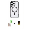 MARSİLYAN™- iPhone 16 Pro Max Kılıf Yadigar Klasik Özel Seri - Siyah Buffer Cam Ekran Koruyucu + Raze Metal Kamera Lens - NLGY