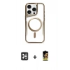 MARSİLYAN™- iPhone 16 Pro Max Kılıf Yadigar Klasik Özel Seri - Siyah Buffer Cam Ekran Koruyucu + Siyah PVD Metal Kamera Lens