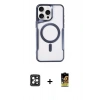 MARSİLYAN™- iPhone 16 Pro Max Kılıf Yadigar Klasik Özel Seri - Siyah Buffer Cam Ekran Koruyucu + Siyah PVD Metal Kamera Lens