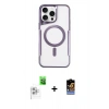 MARSİLYAN™- iPhone 16 Pro Max Kılıf Yadigar Klasik Özel Seri - Siyah Buffer Hayalet Cam Ekran Koruyucu + Beyaz Raze Metal Kamera Lens