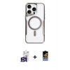 MARSİLYAN™- iPhone 16 Pro Max Kılıf Yadigar Klasik Özel Seri - Siyah Buffer Hayalet Cam Ekran Koruyucu + Bilvis Titan Kamera Lens - TMGI