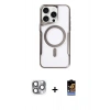 MARSİLYAN™- iPhone 16 Pro Max Kılıf Yadigar Klasik Özel Seri - Siyah Buffer Hayalet Cam Ekran Koruyucu + Pers Alüminyum Kamera Lens - GI