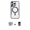 MARSİLYAN™- iPhone 16 Pro Max Kılıf Yadigar Klasik Özel Seri - Siyah Buffer Hayalet Cam Ekran Koruyucu + Pers Alüminyum Kamera Lens - GI
