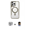 MARSİLYAN™- iPhone 16 Pro Max Kılıf Yadigar Klasik Özel Seri - Siyah Buffer Hayalet Cam Ekran Koruyucu + Pers Alüminyum Kamera Lens - GI