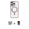 MARSİLYAN™- iPhone 16 Pro Max Kılıf Yadigar Klasik Özel Seri - Siyah Buffer Hayalet Cam Ekran Koruyucu + Pers Alüminyum Kamera Lens - GI