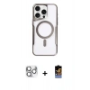 MARSİLYAN™- iPhone 16 Pro Max Kılıf Yadigar Klasik Özel Seri - Siyah Buffer Hayalet Cam Ekran Koruyucu + Pers Alüminyum Kamera Lens - GS