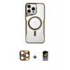 MARSİLYAN™- iPhone 16 Pro Max Kılıf Yadigar Klasik Özel Seri - Siyah Buffer Hayalet Cam Ekran Koruyucu + Pers Alüminyum Kamera Lens - CLTM