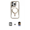 MARSİLYAN™- iPhone 16 Pro Max Kılıf Yadigar Klasik Özel Seri - Siyah Buffer Hayalet Cam Ekran Koruyucu + PVD Metal Kamera Lens - GS