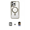 MARSİLYAN™- iPhone 16 Pro Max Kılıf Yadigar Klasik Özel Seri - Siyah Buffer Hayalet Cam Ekran Koruyucu + PVD Metal Kamera Lens - GS