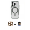 MARSİLYAN™- iPhone 16 Pro Max Kılıf Yadigar Klasik Özel Seri - Siyah Buffer Hayalet Cam Ekran Koruyucu + Pers Alüminyum Kamera Lens - CLTM