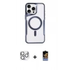 MARSİLYAN™- iPhone 16 Pro Max Kılıf Yadigar Klasik Özel Seri - Siyah Buffer Hayalet Cam Ekran Koruyucu + Pers Alüminyum Kamera Lens - GS
