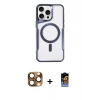 MARSİLYAN™- iPhone 16 Pro Max Kılıf Yadigar Klasik Özel Seri - Siyah Buffer Hayalet Cam Ekran Koruyucu + Pers Alüminyum Kamera Lens - CLTM