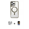 MARSİLYAN™- iPhone 16 Pro Max Kılıf Yadigar Klasik Özel Seri - Siyah Buffer Hayalet Cam Ekran Koruyucu + Pers Alüminyum Kamera Lens - GS