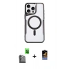 MARSİLYAN™- iPhone 16 Pro Max Kılıf Yadigar Klasik Özel Seri - Siyah Buffer Hayalet Cam Ekran Koruyucu + Raze Metal Kamera Lens - SH